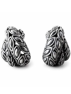 John Hardy .925 Sterling Silver Crossover Kawung Knot Post Omega Earrings